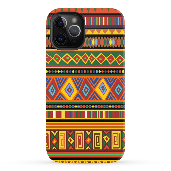 iPhone 12 Pro StrongFit Ethnic Colorful Pattern Africa Art by BluedarkArt