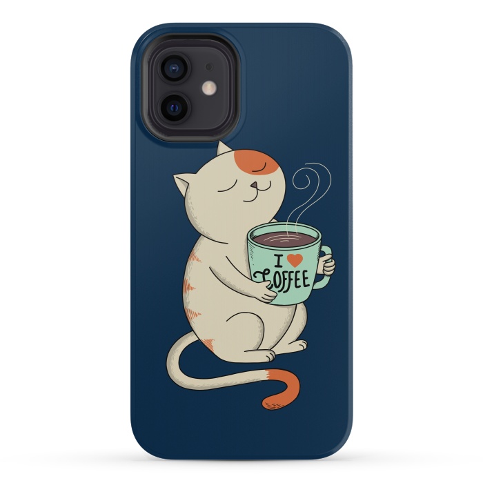 iPhone 12 mini StrongFit Cat and Coffee 2 by Coffee Man