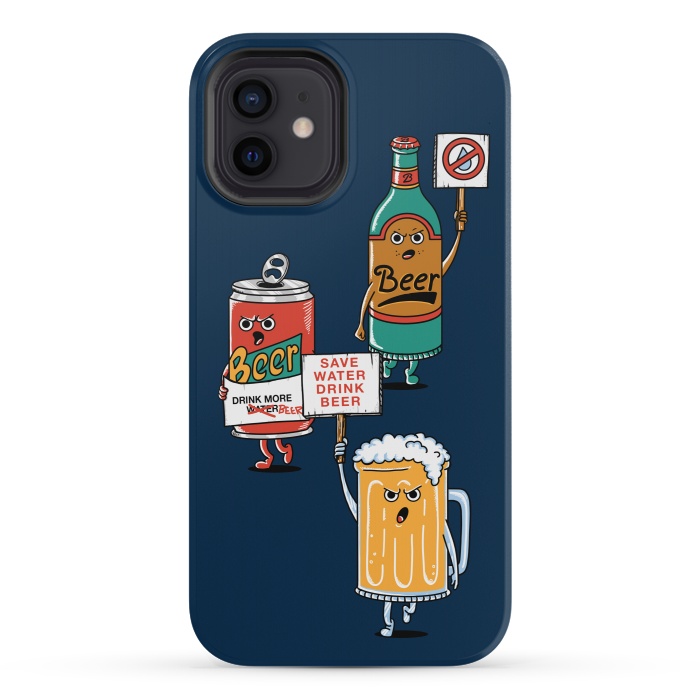 iPhone 12 mini StrongFit Save Water Drink Beer by Coffee Man
