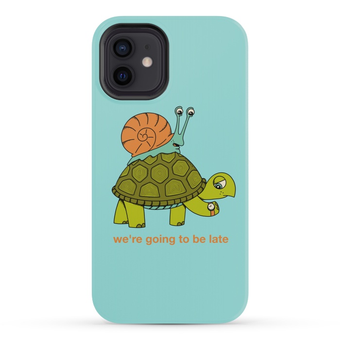 iPhone 12 mini StrongFit Turtle and Snail-2 by Coffee Man
