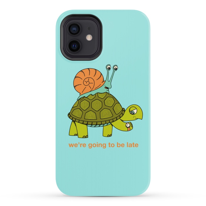 iPhone 12 StrongFit Turtle and Snail-2 by Coffee Man