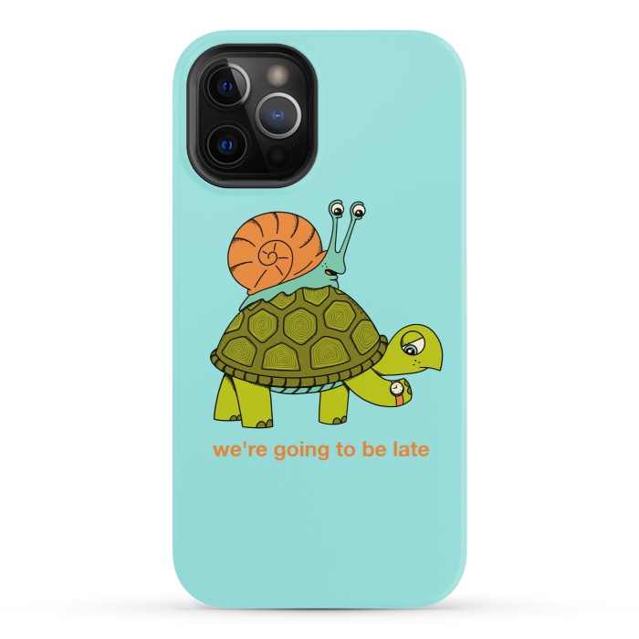 iPhone 12 Pro StrongFit Turtle and Snail-2 by Coffee Man