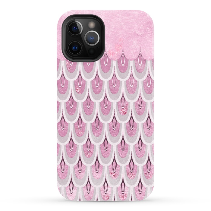 iPhone 12 Pro StrongFit Multicolor Pink & Silver Gray Mermaid Scales by  Utart