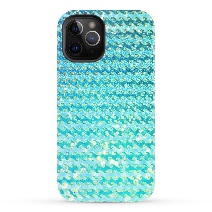 iPhone 12 Pro StrongFit Sea Ocean Blue Sparkle Glitter Waves by  Utart
