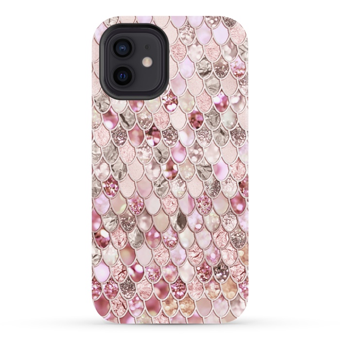 iPhone 12 StrongFit Rose Gold Mermaid Scales by  Utart