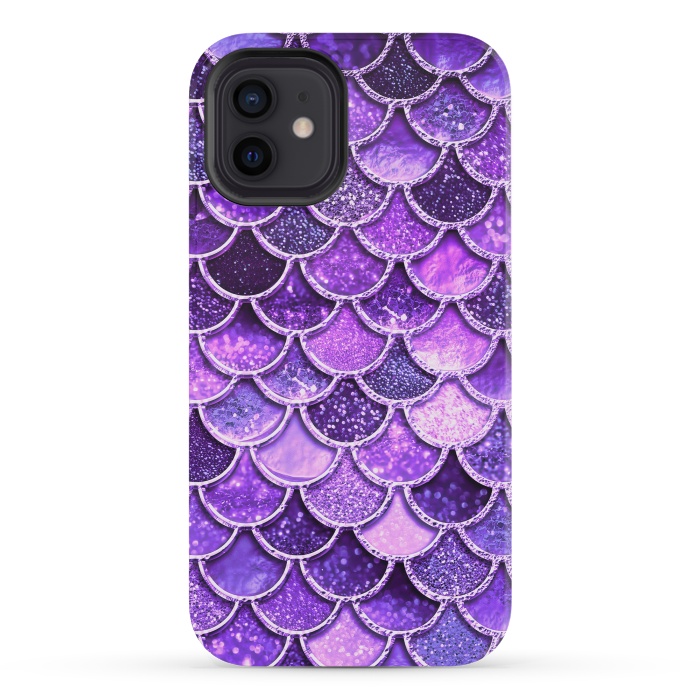 iPhone 12 mini StrongFit Ultra Violet Glitter Mermaid Scales by  Utart