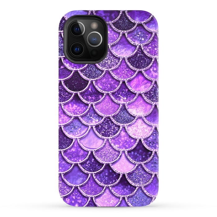 iPhone 12 Pro StrongFit Ultra Violet Glitter Mermaid Scales by  Utart