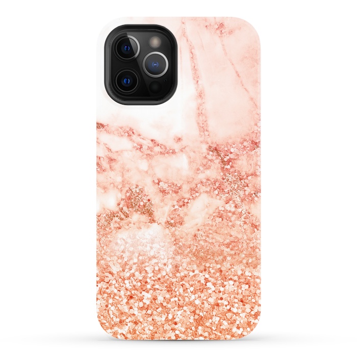 iPhone 12 Pro StrongFit Salmon Glitter Marble by  Utart