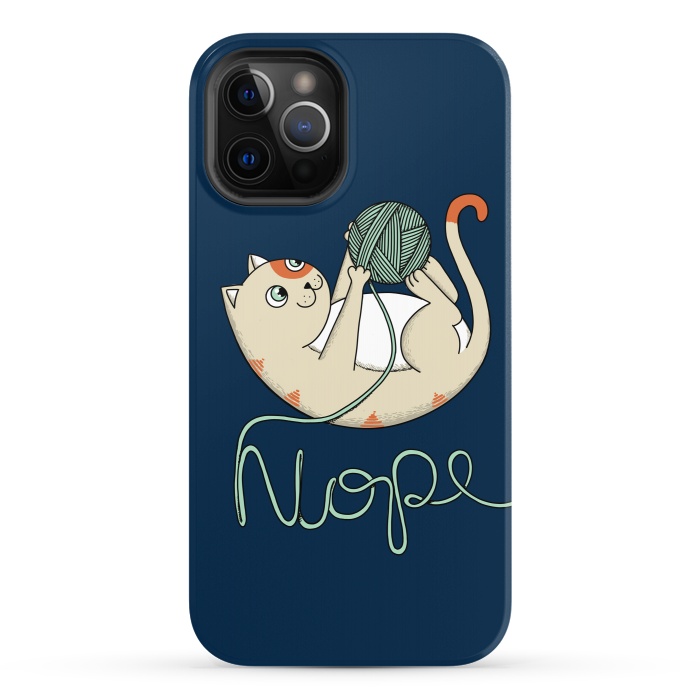 iPhone 12 Pro StrongFit Cat Nope Blue by Coffee Man