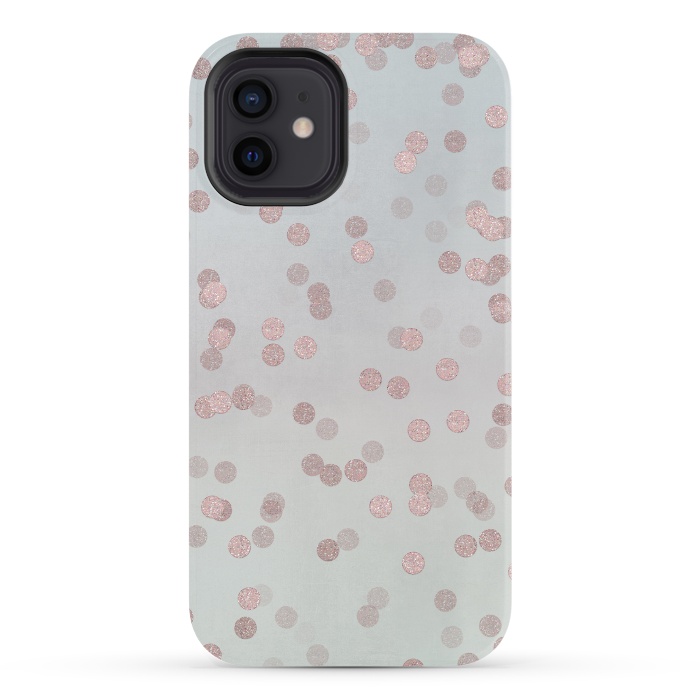 iPhone 12 StrongFit Rose Gold Glitter Dots by Andrea Haase