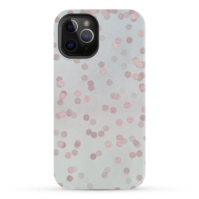 iPhone 12 Pro StrongFit Rose Gold Glitter Dots by Andrea Haase