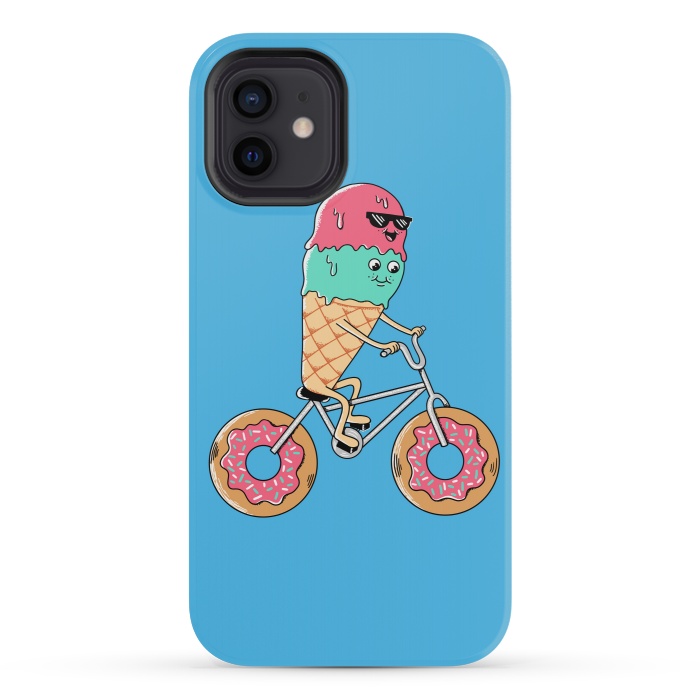 iPhone 12 mini StrongFit Donut Bicycle Blue by Coffee Man