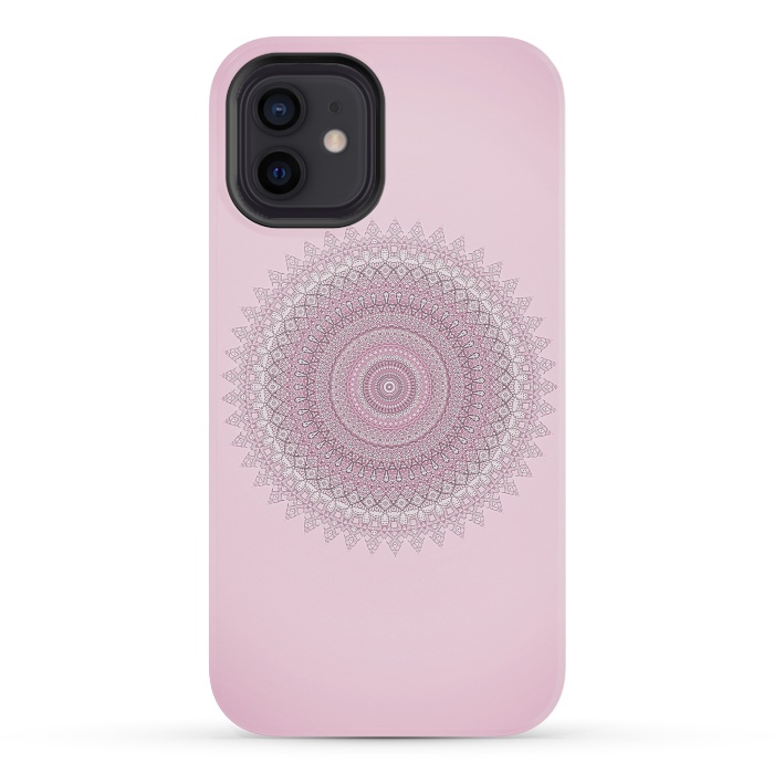 iPhone 12 mini StrongFit Soft Pink Mandala by Andrea Haase