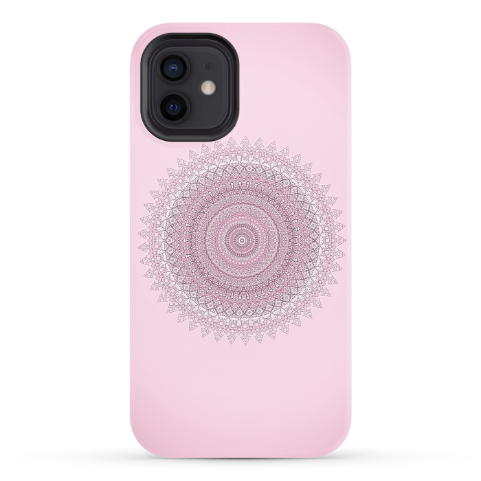 iPhone 12 StrongFit Soft Pink Mandala by Andrea Haase