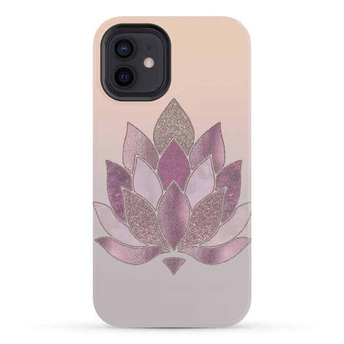 iPhone 12 mini StrongFit Shimmering Lotus Flower Symbol 2 by Andrea Haase