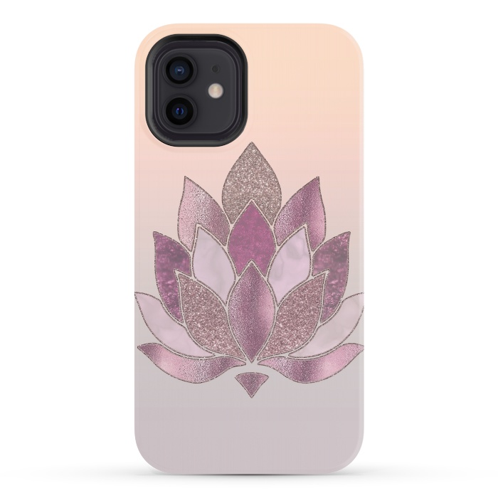 iPhone 12 StrongFit Shimmering Lotus Flower Symbol 2 by Andrea Haase