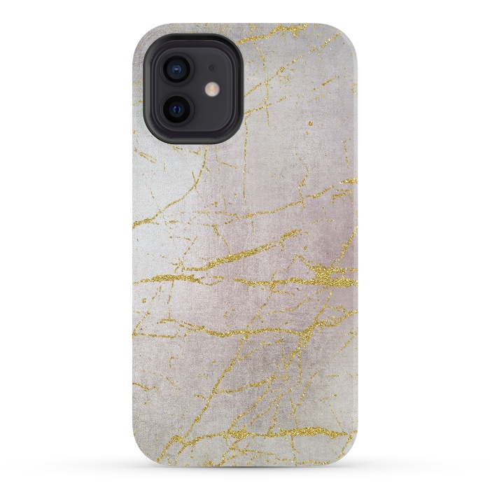 iPhone 12 StrongFit Rose Gold Glamour Marble 2 by Andrea Haase