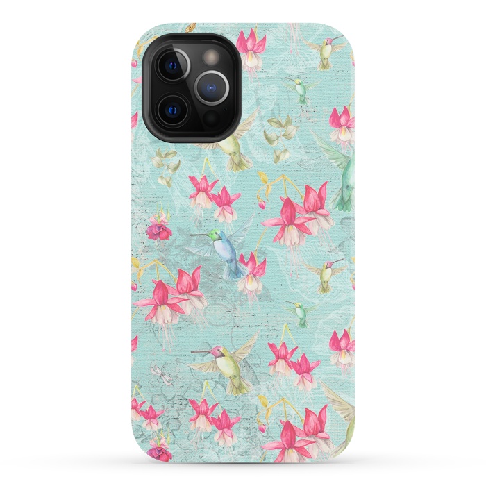 iPhone 12 Pro StrongFit Hummingbirds and Fuchsia by  Utart