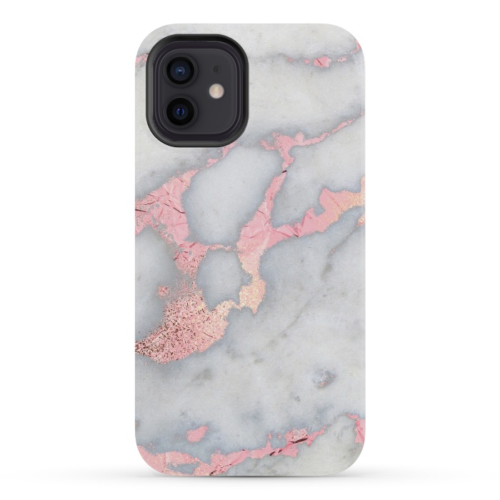 iPhone 12 mini StrongFit Marble with Rose Gold Veins by  Utart