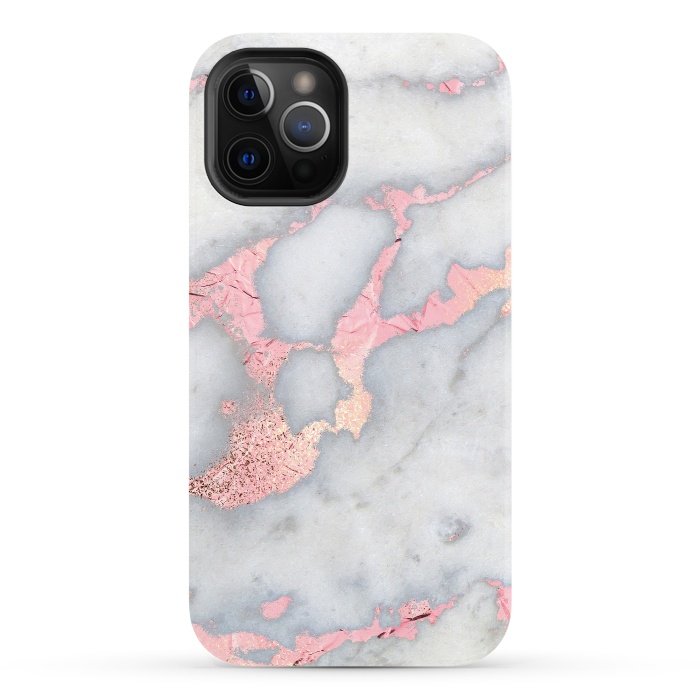 iPhone 12 Pro StrongFit Marble with Rose Gold Veins by  Utart