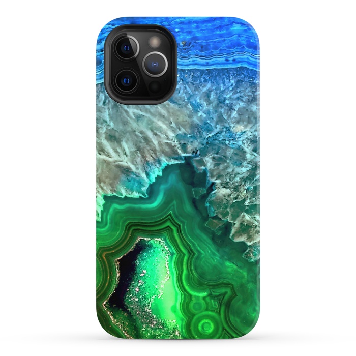 iPhone 12 Pro StrongFit Blue and Green Agate  by  Utart