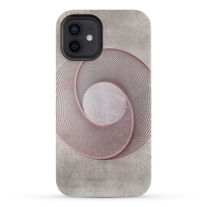 iPhone 12 mini StrongFit Rose Gold Line Art Circle   by Andrea Haase