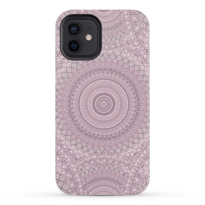 iPhone 12 mini StrongFit Pastel Pink Mandala Art by Andrea Haase