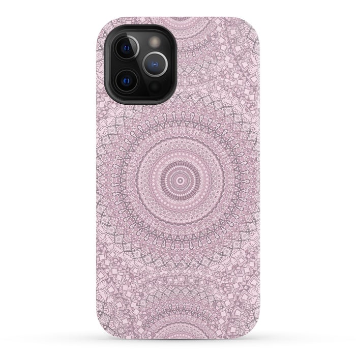 iPhone 12 Pro StrongFit Pastel Pink Mandala Art by Andrea Haase