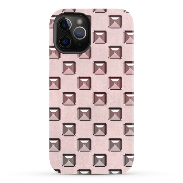 iPhone 12 Pro StrongFit Soft Pink Shiny Gemstones by Andrea Haase