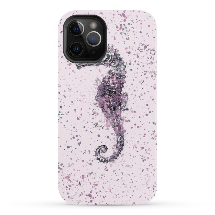 iPhone 12 Pro StrongFit Watercolor Seahorse by Andrea Haase