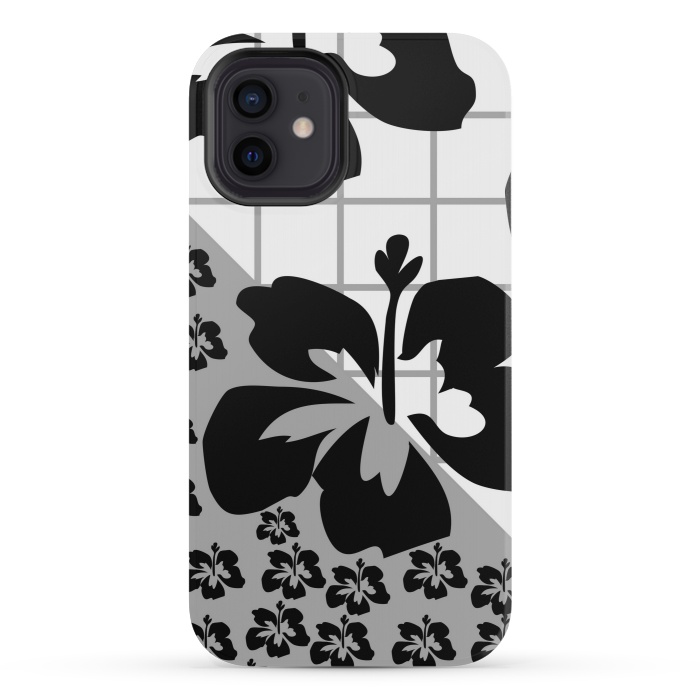 iPhone 12 mini StrongFit FLORAL PATTERN WITH CHECKS by MALLIKA