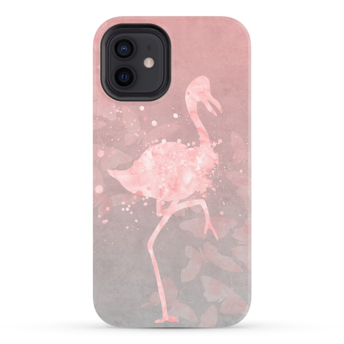 iPhone 12 StrongFit Flamingo Watercolor Art by Andrea Haase
