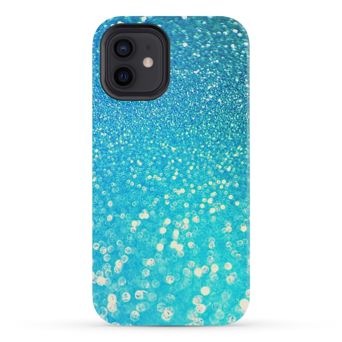 iPhone 12 mini StrongFit Ocean Azure Blue Glitter by  Utart