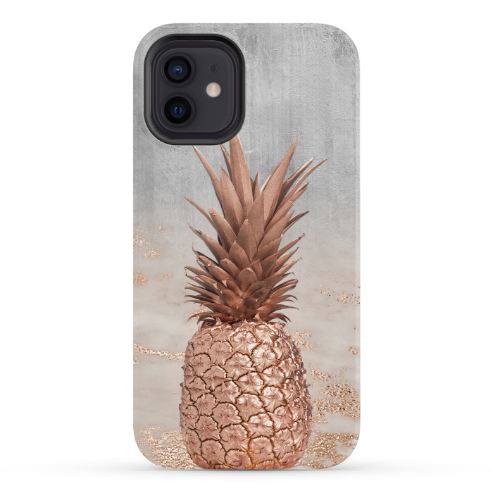 iPhone 12 StrongFit Rose Gold Pineapple and Marble by  Utart