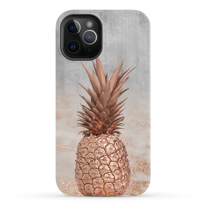 iPhone 12 Pro StrongFit Rose Gold Pineapple and Marble by  Utart