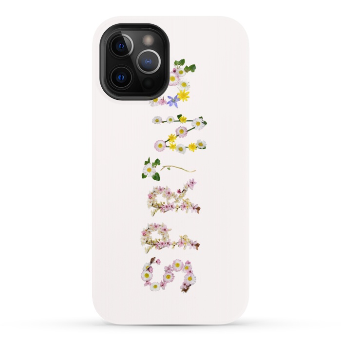 iPhone 12 Pro StrongFit Spring - Flower Typography  by  Utart