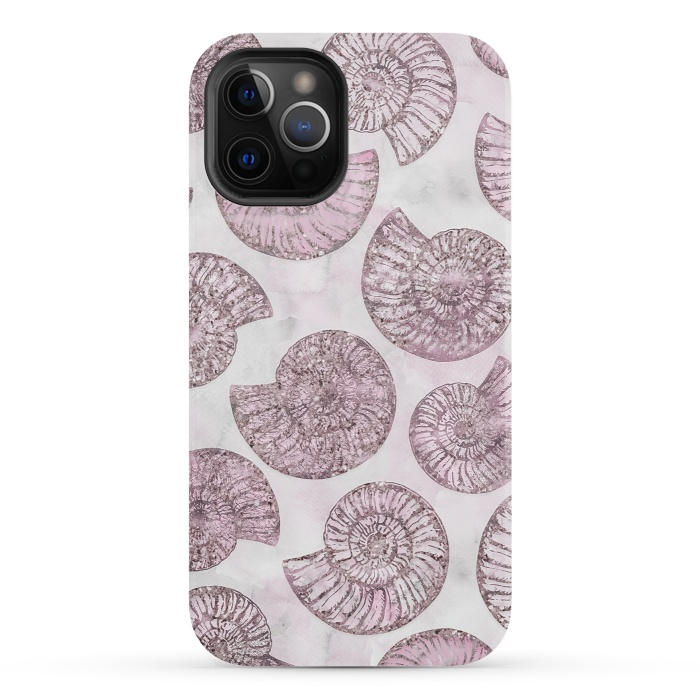 iPhone 12 Pro StrongFit Soft Pink Fossils  by Andrea Haase