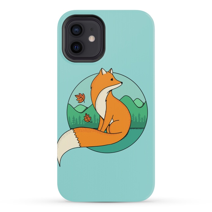 iPhone 12 mini StrongFit Fox and Landscape by Coffee Man