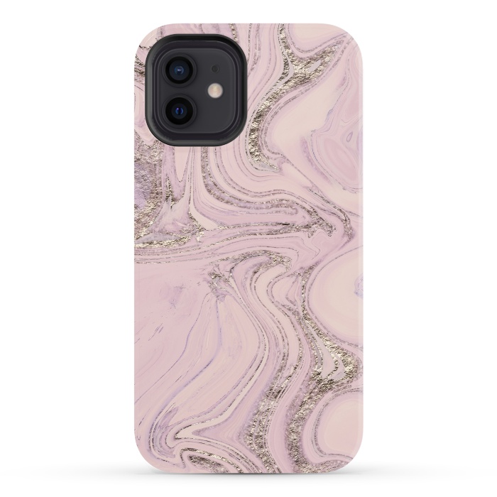 iPhone 12 StrongFit Glamorous Sparke Soft Pink Marble 2 by Andrea Haase