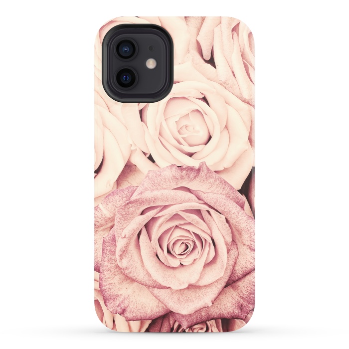 iPhone 12 StrongFit Pink Vintage Roses by  Utart