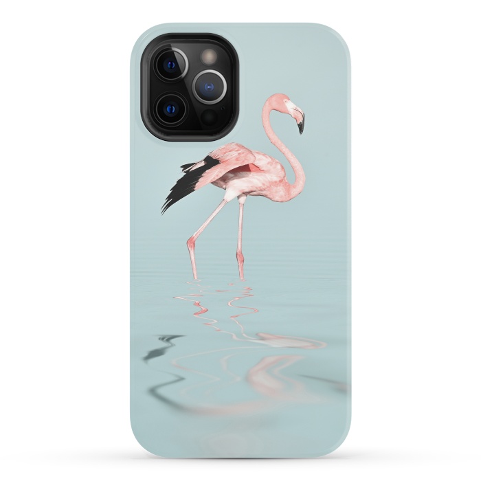 iPhone 12 Pro StrongFit Flamingo On Turquoise Waters by Andrea Haase