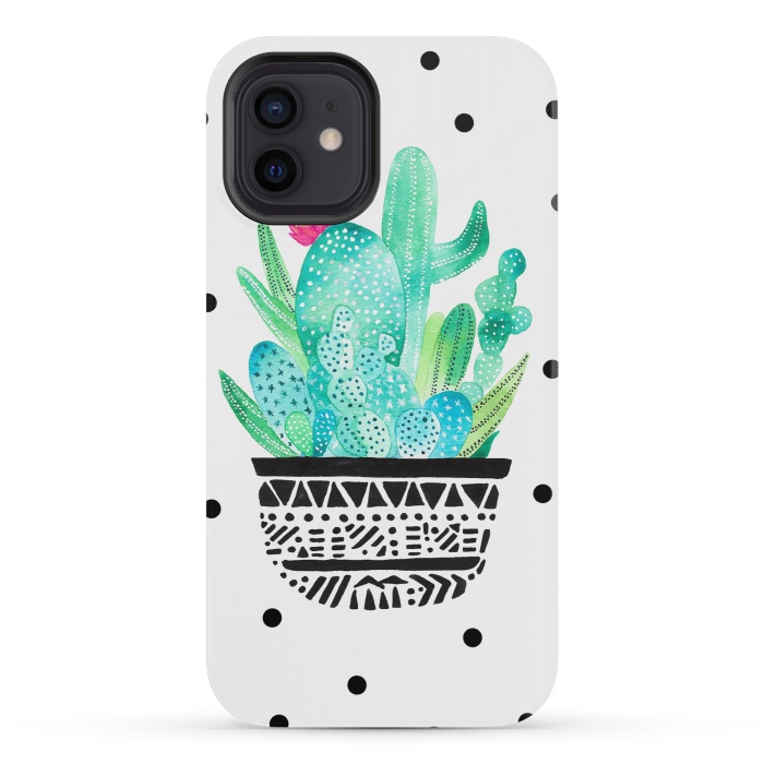 iPhone 12 mini StrongFit Pot Me A Cacti! Dots by Amaya Brydon