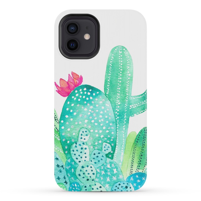 iPhone 12 mini StrongFit Cactus Garden by Amaya Brydon