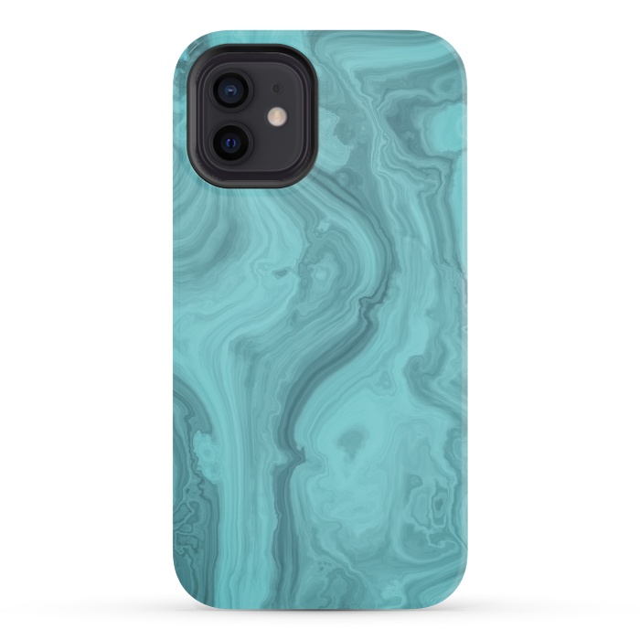 iPhone 12 mini StrongFit Turquoise Marble 2 by Andrea Haase
