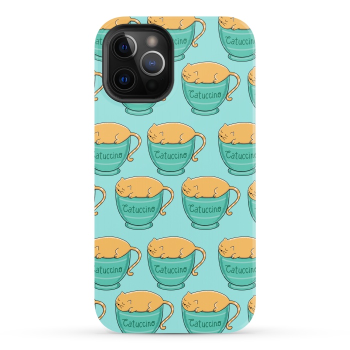 iPhone 12 Pro StrongFit Catuccino Pattern by Coffee Man