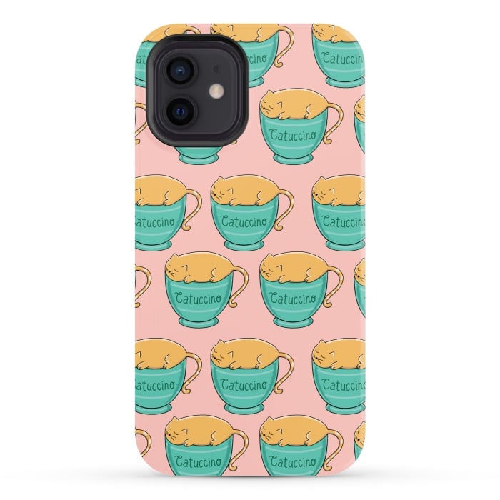 iPhone 12 StrongFit Catuccino Pattern 2 by Coffee Man