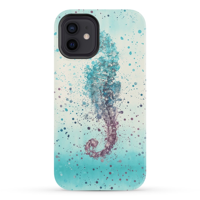iPhone 12 StrongFit Seahorse Watercolor Art by Andrea Haase