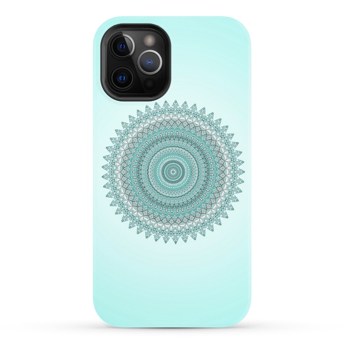 iPhone 12 Pro StrongFit Magical Teal Mandala by Andrea Haase