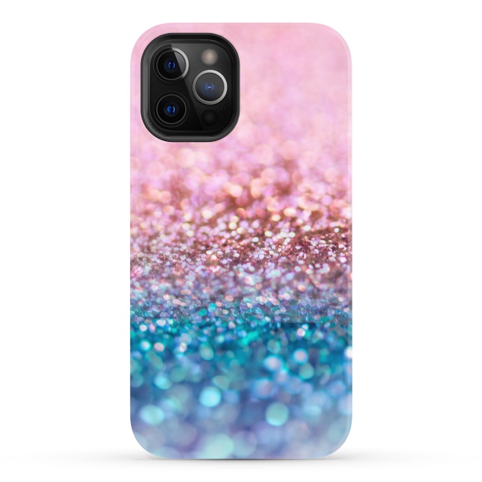 iPhone 12 Pro StrongFit Teal and Rose Gold Glitter Dance by  Utart