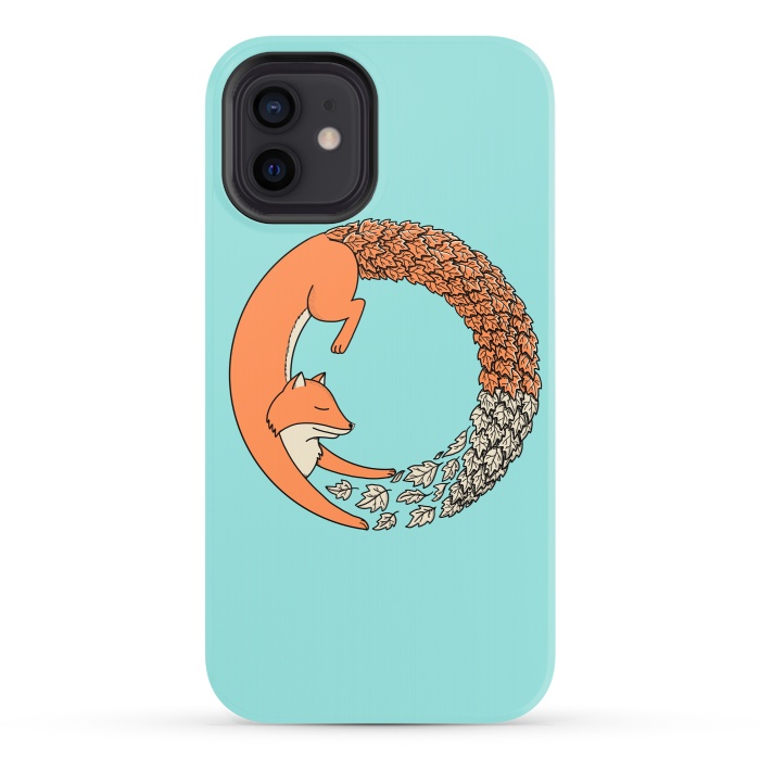 iPhone 12 StrongFit Fox Circle by Coffee Man